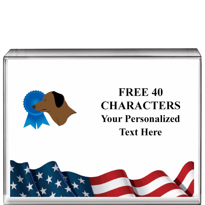 4"x3"FLAG HRZNTL DISPLY CRYSTL