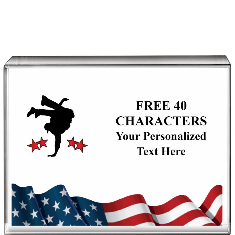 4"x3"FLAG HRZNTL DISPLY CRYSTL