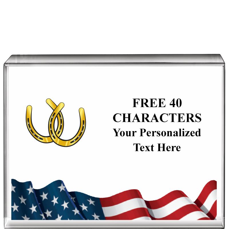 4"x3"FLAG HRZNTL DISPLY CRYSTL