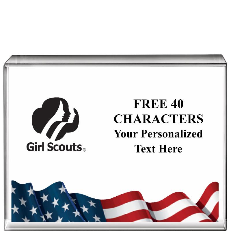 4"x3"FLAG HRZNTL DISPLY CRYSTL