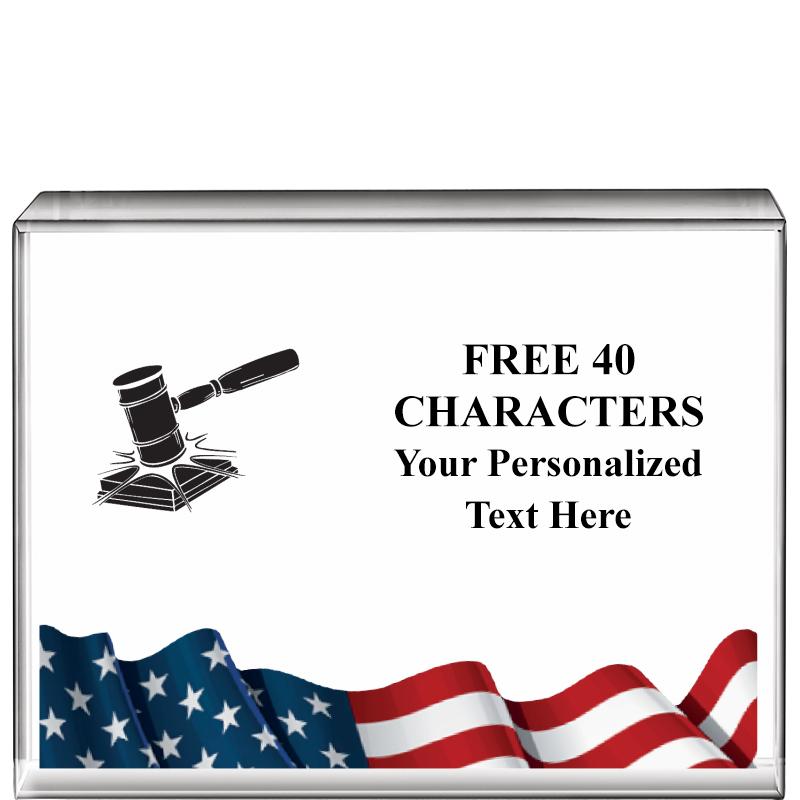 4"x3"FLAG HRZNTL DISPLY CRYSTL