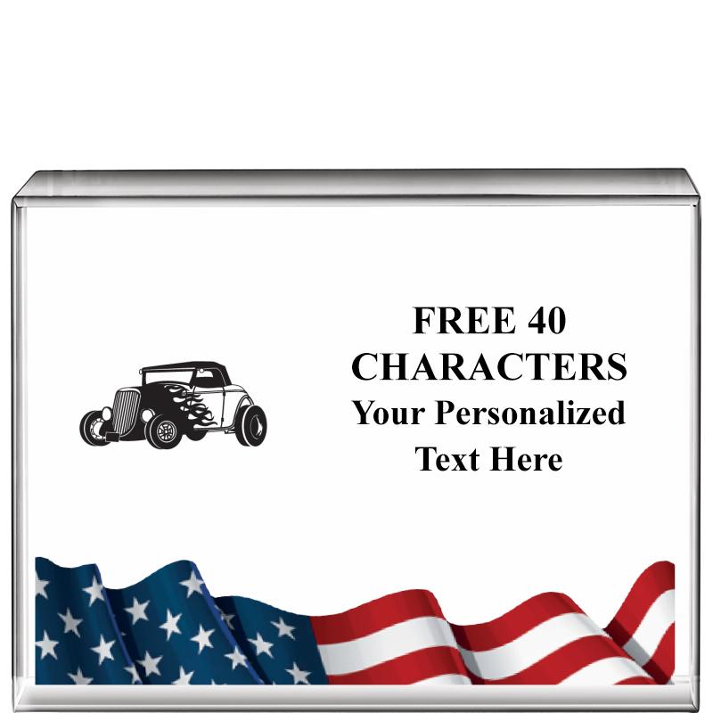 4"x3"FLAG HRZNTL DISPLY CRYSTL