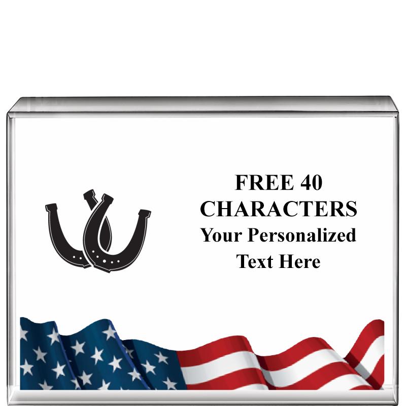 4"x3"FLAG HRZNTL DISPLY CRYSTL