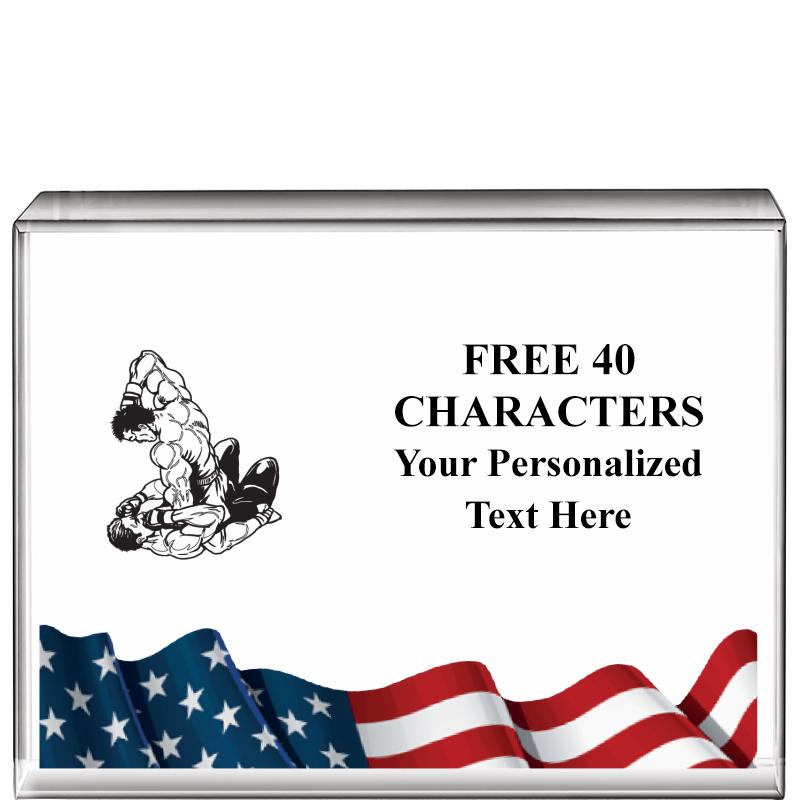 4"x3"FLAG HRZNTL DISPLY CRYSTL