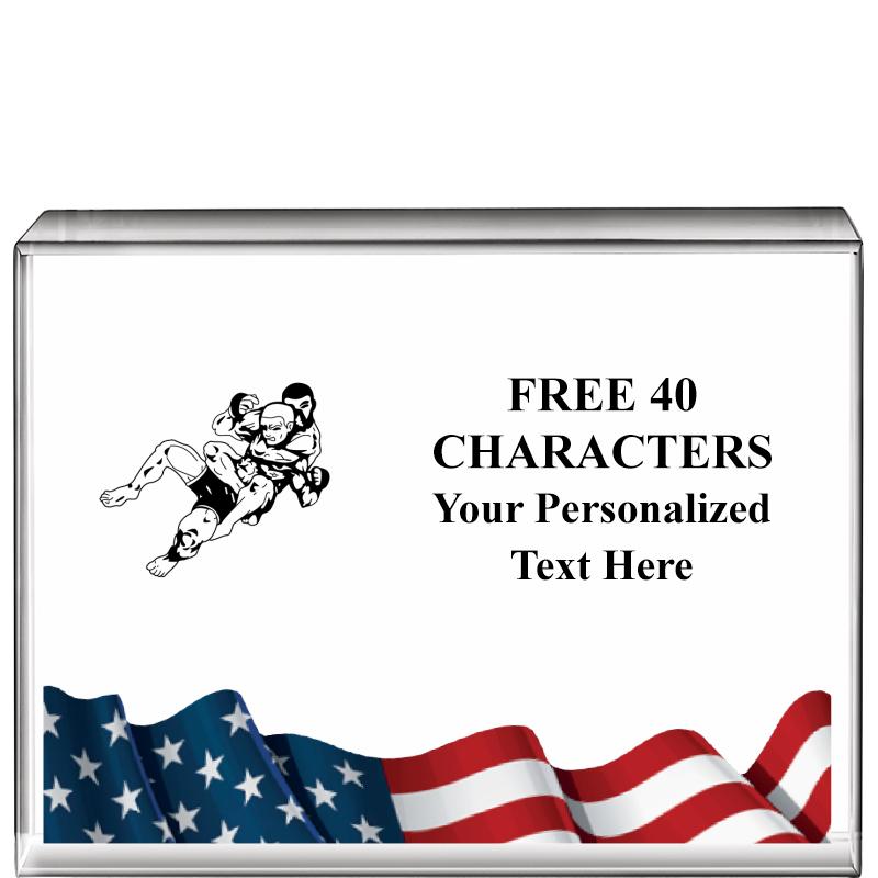 4"x3"FLAG HRZNTL DISPLY CRYSTL