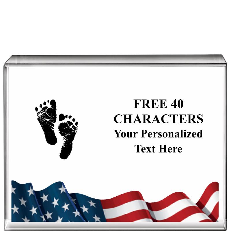 4"x3"FLAG HRZNTL DISPLY CRYSTL