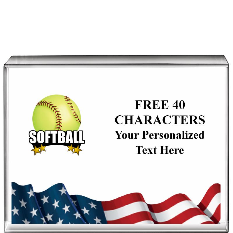 4"x3"FLAG HRZNTL DISPLY CRYSTL