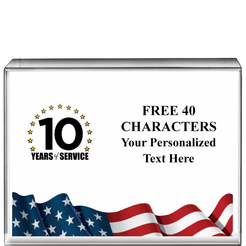 4"x3"FLAG HRZNTL DISPLY CRYSTL