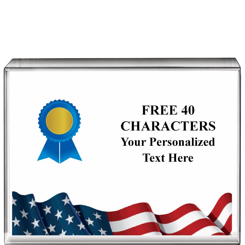 4"x3"FLAG HRZNTL DISPLY CRYSTL