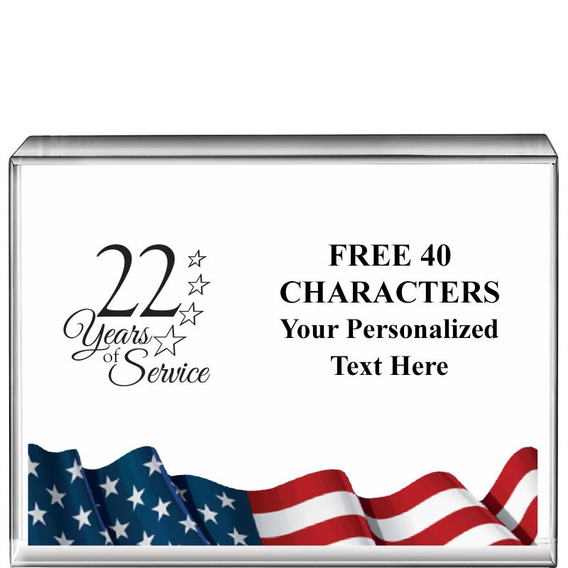 4"x3"FLAG HRZNTL DISPLY CRYSTL