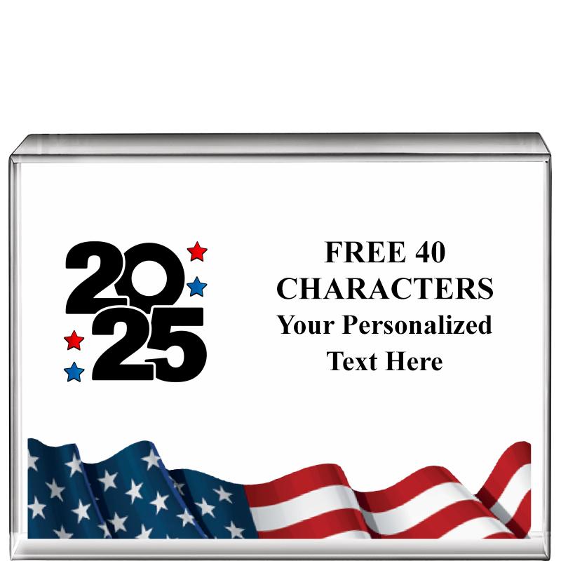 4"x3"FLAG HRZNTL DISPLY CRYSTL