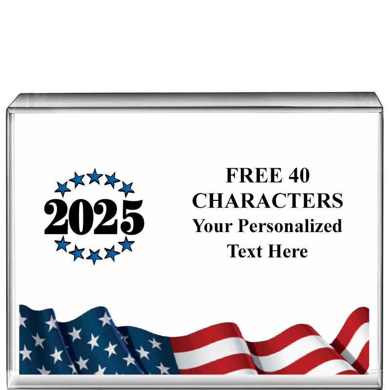 4"x3"FLAG HRZNTL DISPLY CRYSTL