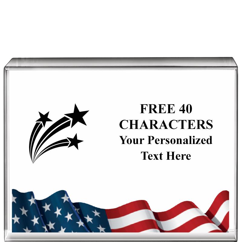 4"x3"FLAG HRZNTL DISPLY CRYSTL