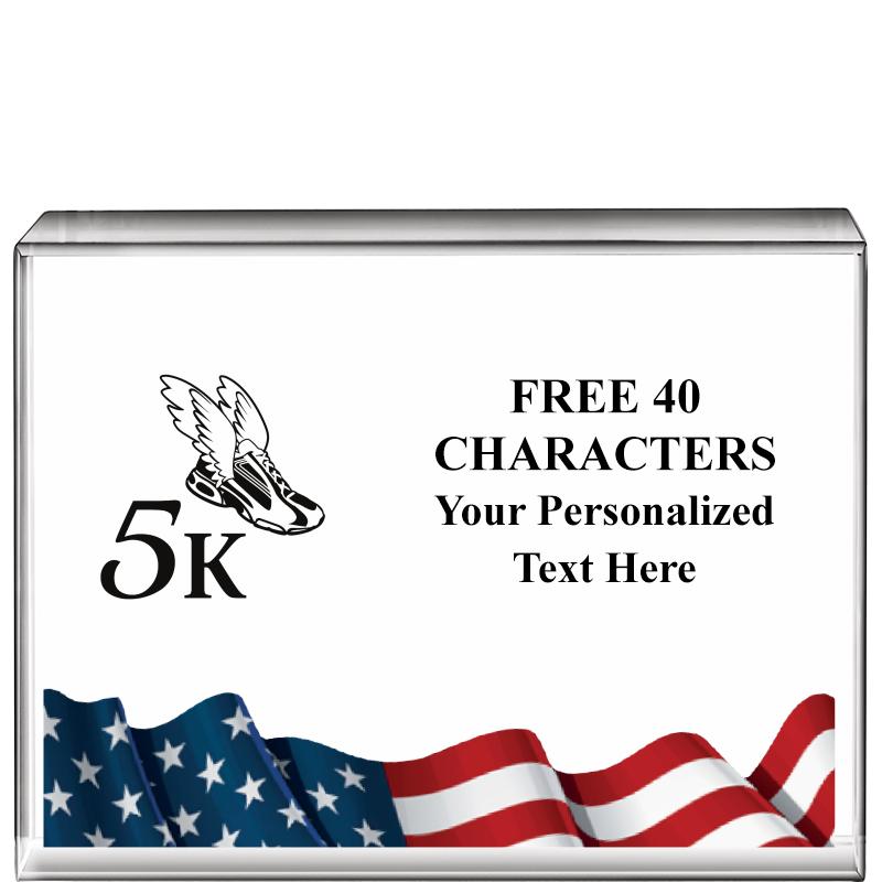 4"x3"FLAG HRZNTL DISPLY CRYSTL