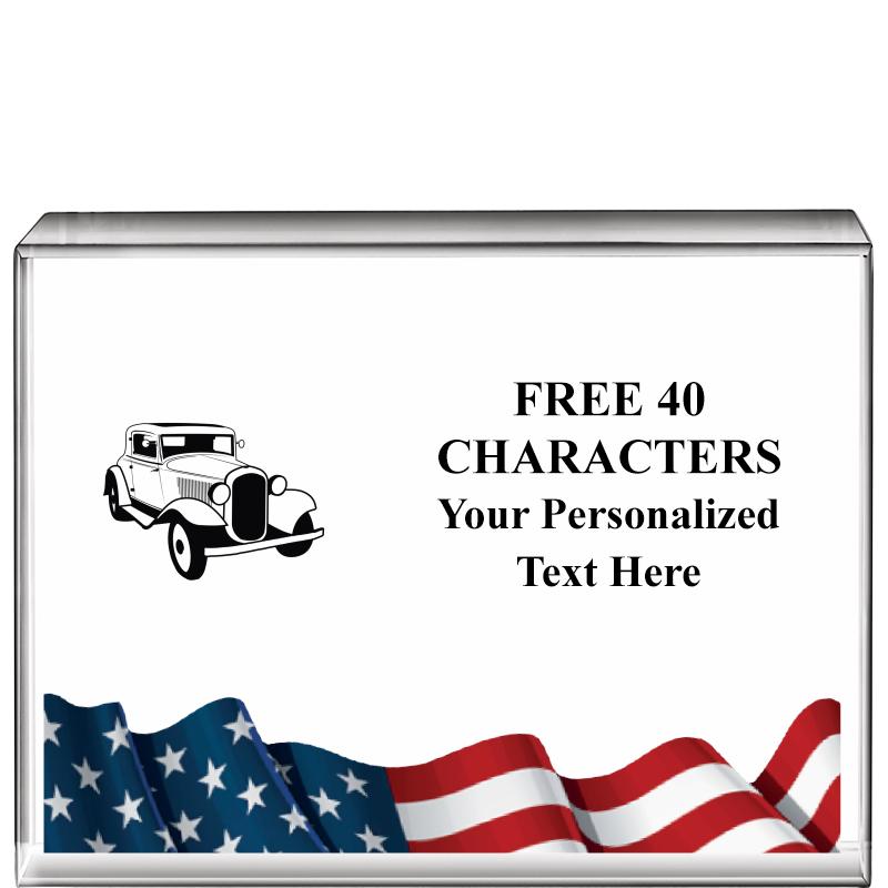 4"x3"FLAG HRZNTL DISPLY CRYSTL