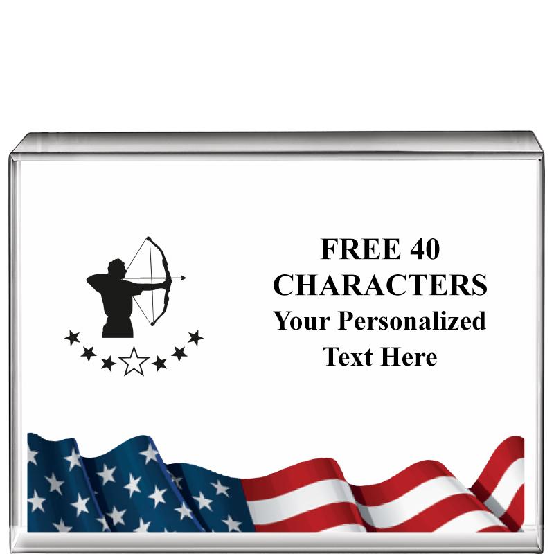 4"x3"FLAG HRZNTL DISPLY CRYSTL