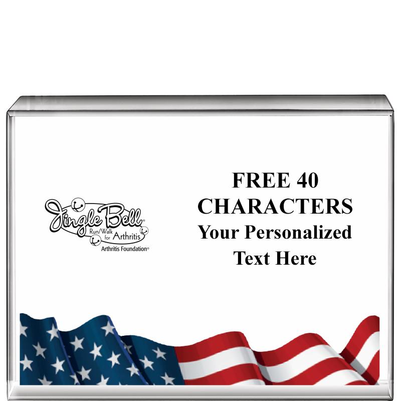 4"x3"FLAG HRZNTL DISPLY CRYSTL
