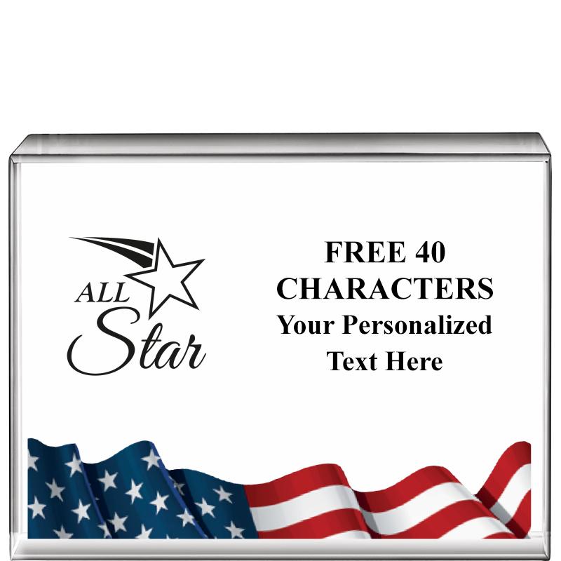 4"x3"FLAG HRZNTL DISPLY CRYSTL