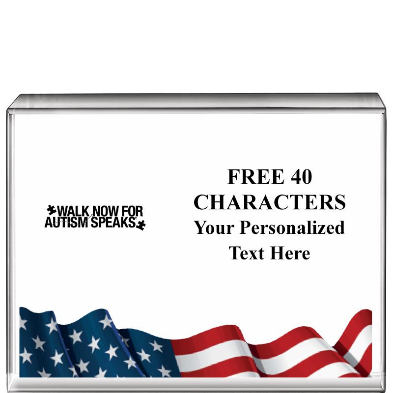 4"x3"FLAG HRZNTL DISPLY CRYSTL