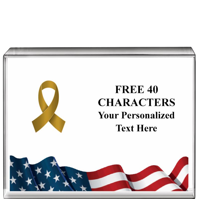 4"x3"FLAG HRZNTL DISPLY CRYSTL