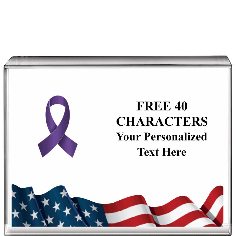 4"x3"FLAG HRZNTL DISPLY CRYSTL