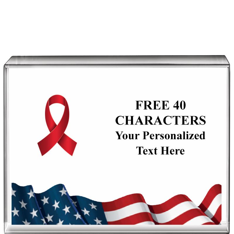 4"x3"FLAG HRZNTL DISPLY CRYSTL