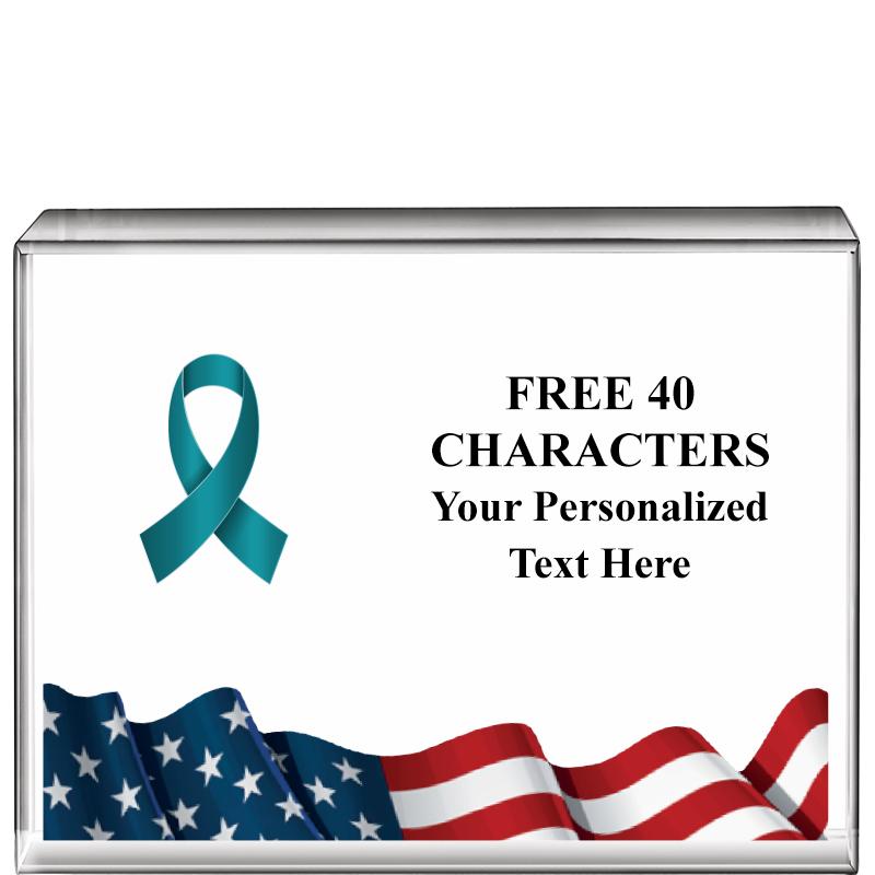 4"x3"FLAG HRZNTL DISPLY CRYSTL