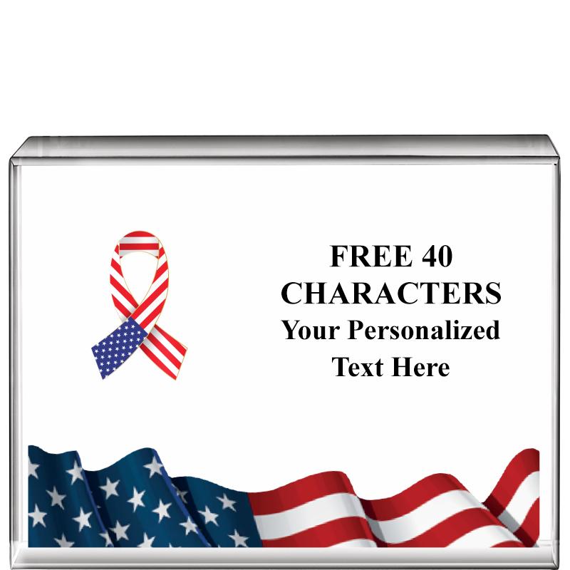 4"x3"FLAG HRZNTL DISPLY CRYSTL