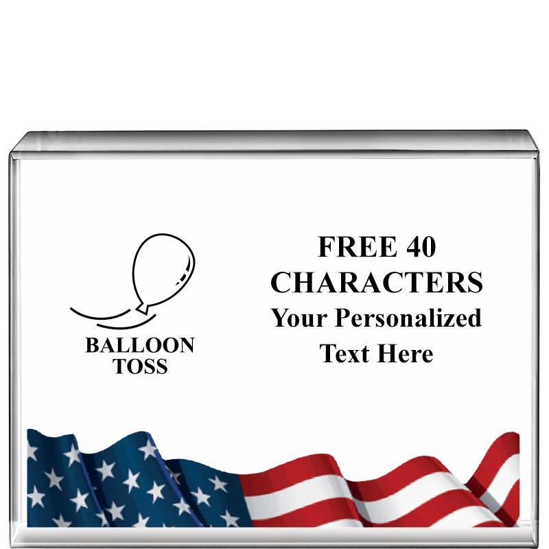 4"x3"FLAG HRZNTL DISPLY CRYSTL