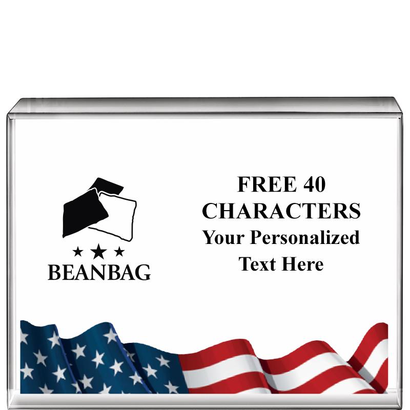 4"x3"FLAG HRZNTL DISPLY CRYSTL