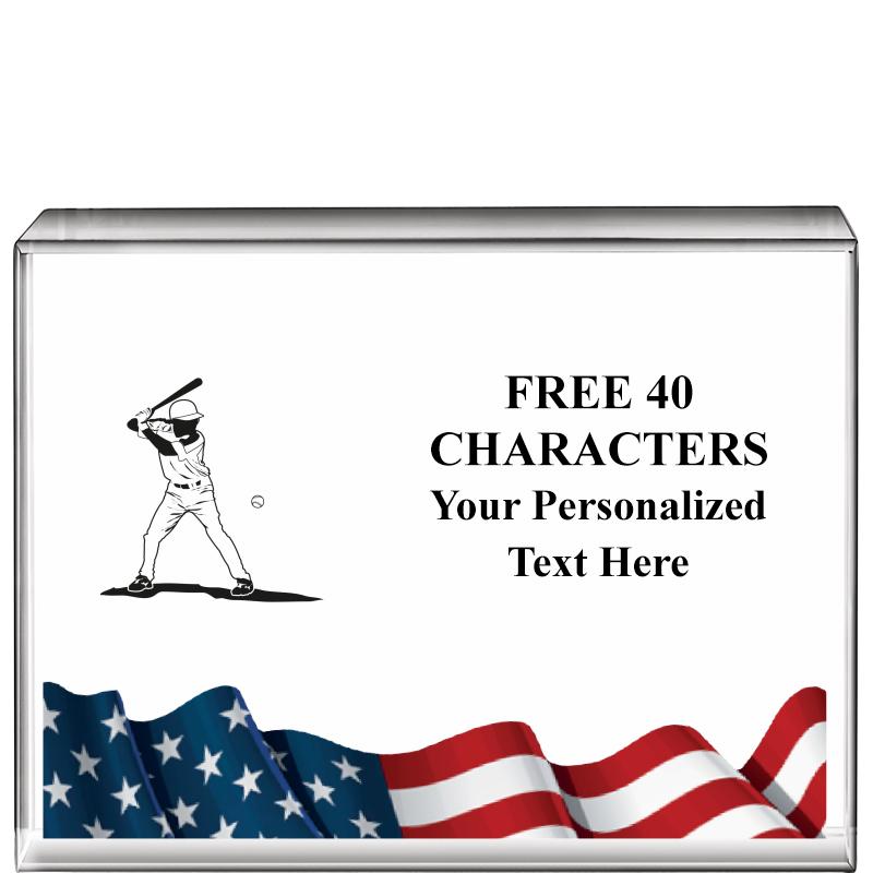 4"x3"FLAG HRZNTL DISPLY CRYSTL