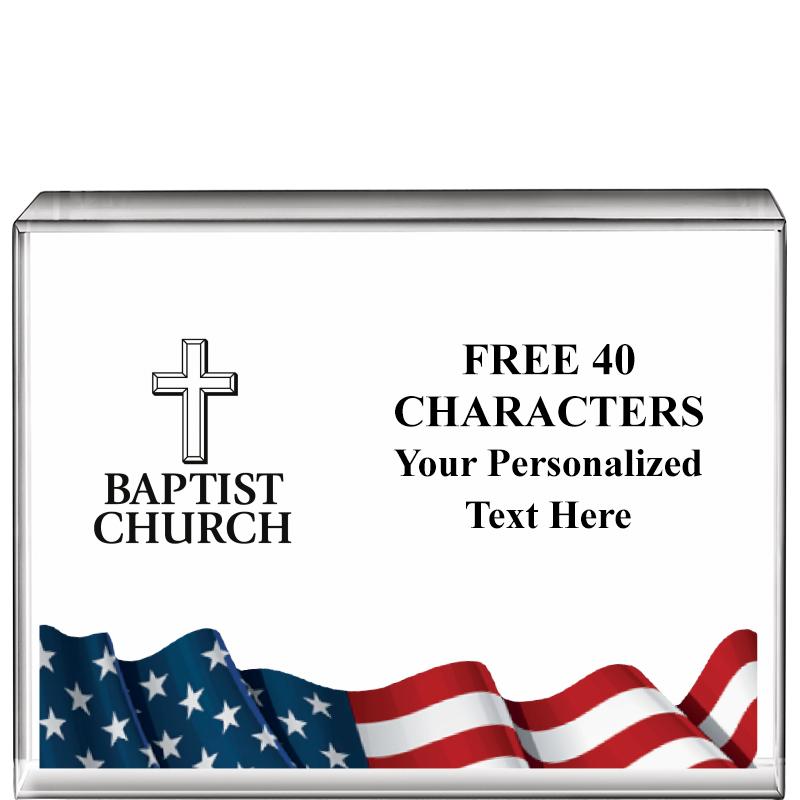 4"x3"FLAG HRZNTL DISPLY CRYSTL