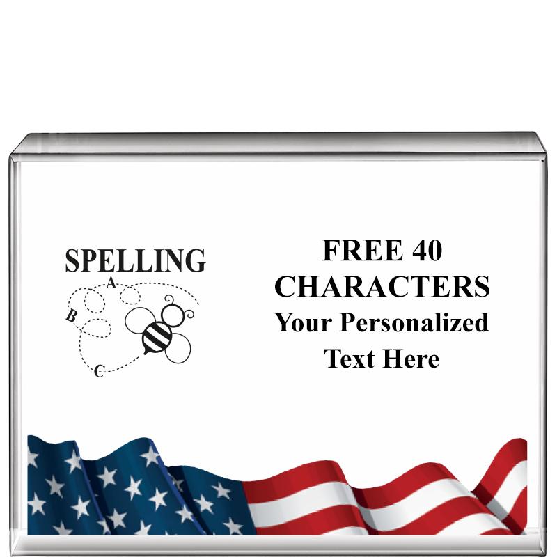 4"x3"FLAG HRZNTL DISPLY CRYSTL