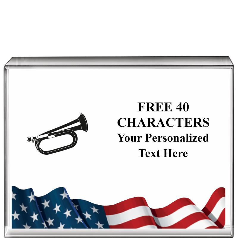 4"x3"FLAG HRZNTL DISPLY CRYSTL