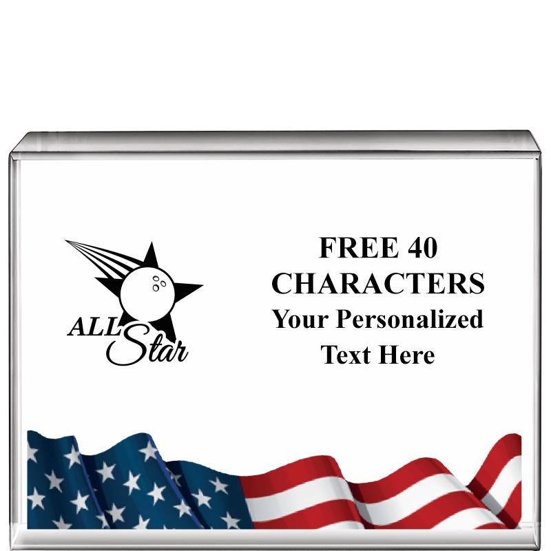 4"x3"FLAG HRZNTL DISPLY CRYSTL