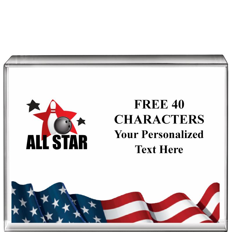 4"x3"FLAG HRZNTL DISPLY CRYSTL