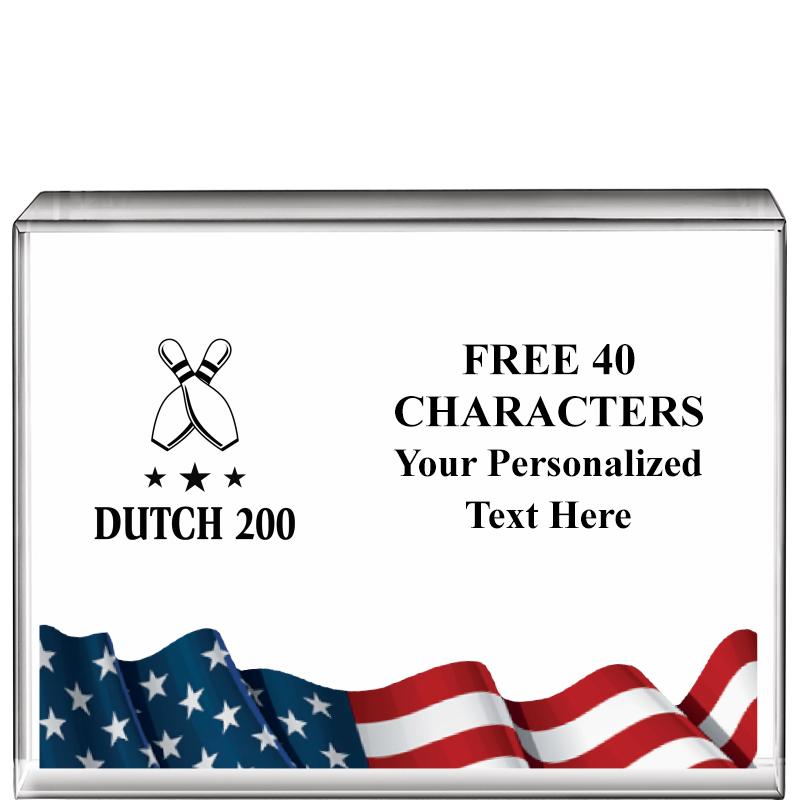 4"x3"FLAG HRZNTL DISPLY CRYSTL