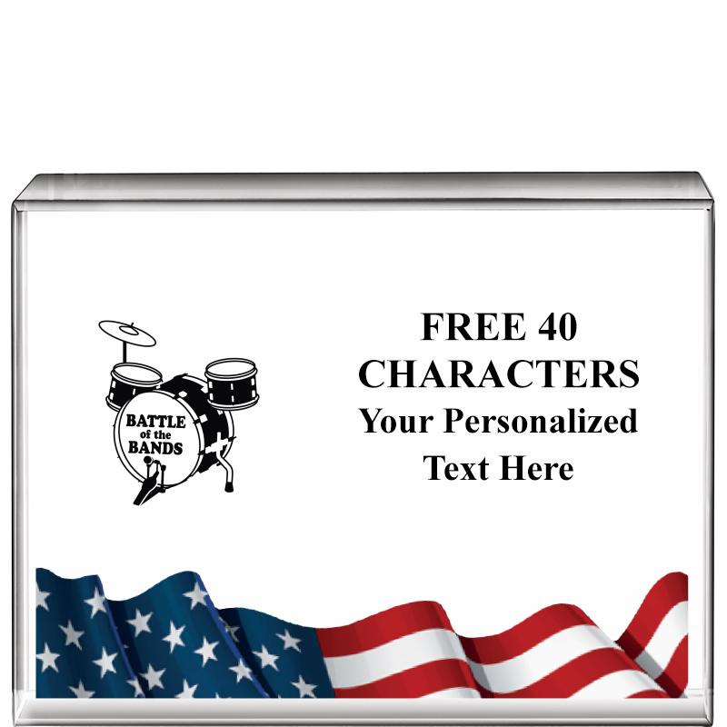 4"x3"FLAG HRZNTL DISPLY CRYSTL