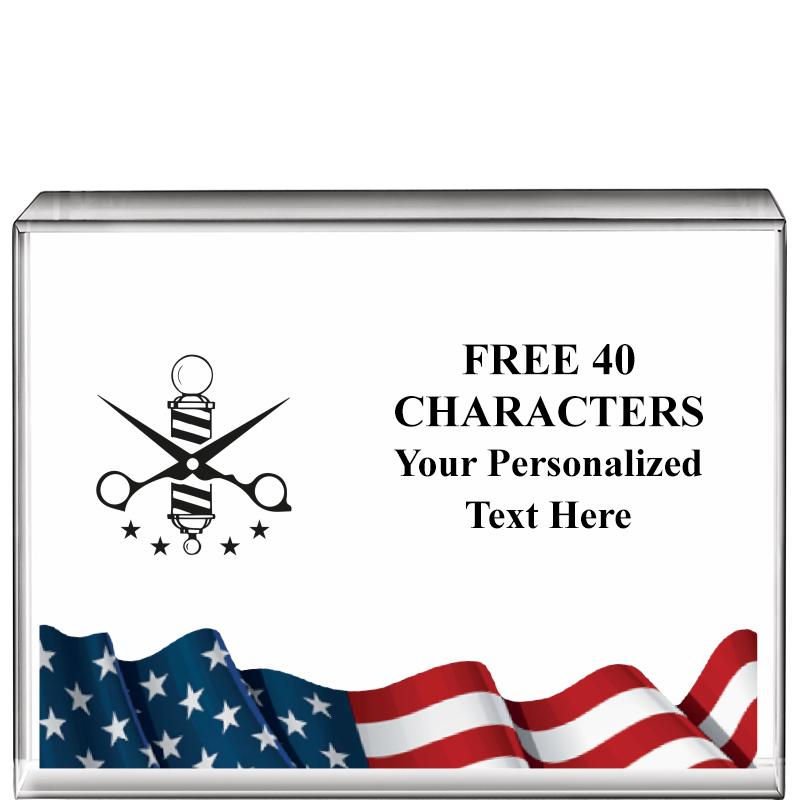 4"x3"FLAG HRZNTL DISPLY CRYSTL