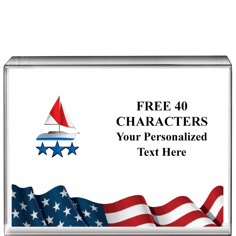 4"x3"FLAG HRZNTL DISPLY CRYSTL