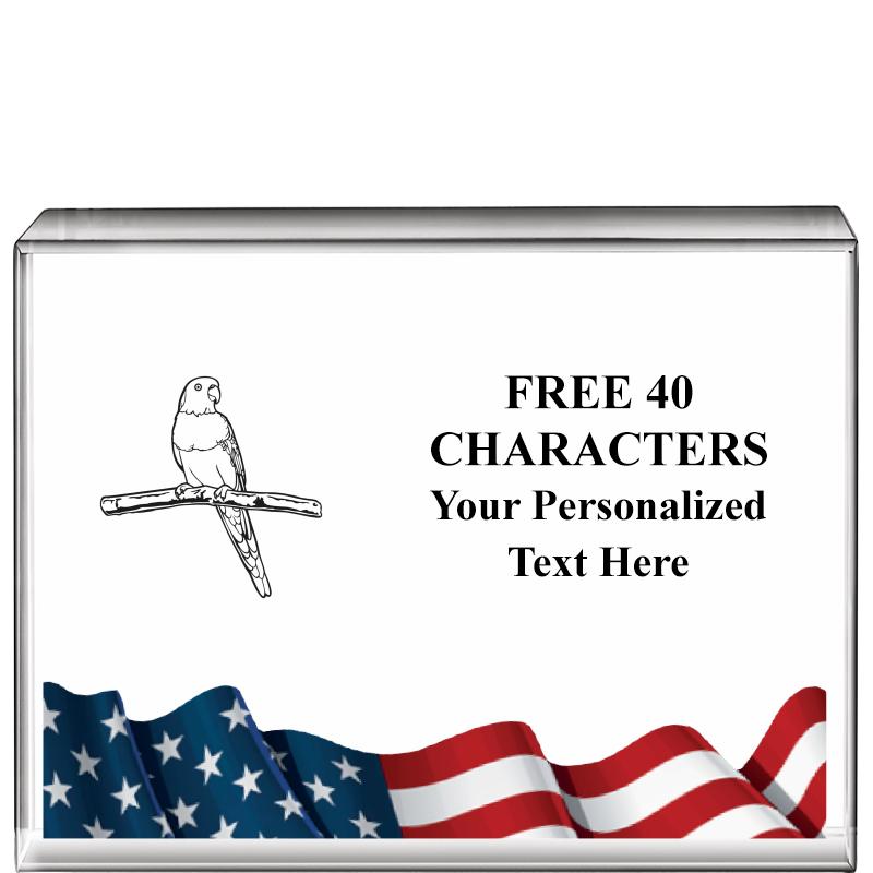 4"x3"FLAG HRZNTL DISPLY CRYSTL