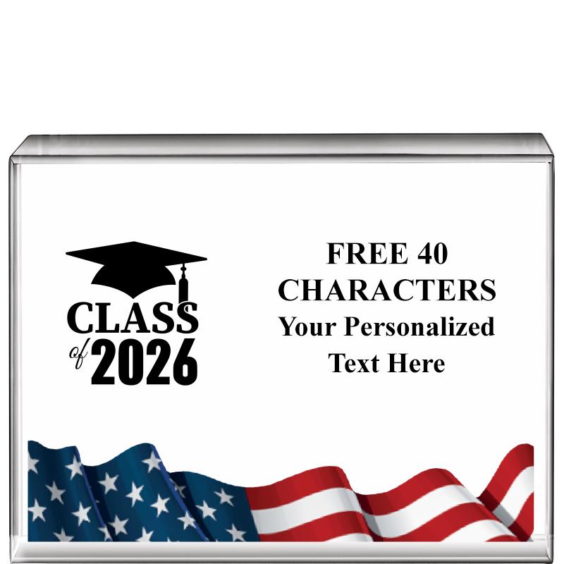 4"x3"FLAG HRZNTL DISPLY CRYSTL