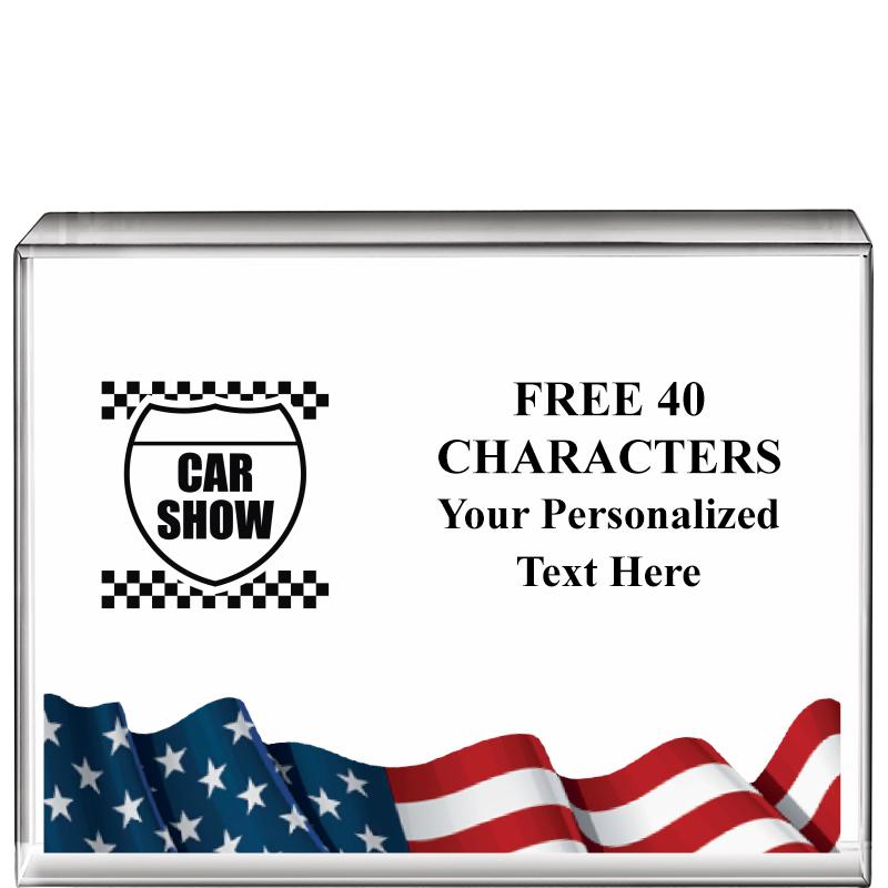 4"x3"FLAG HRZNTL DISPLY CRYSTL