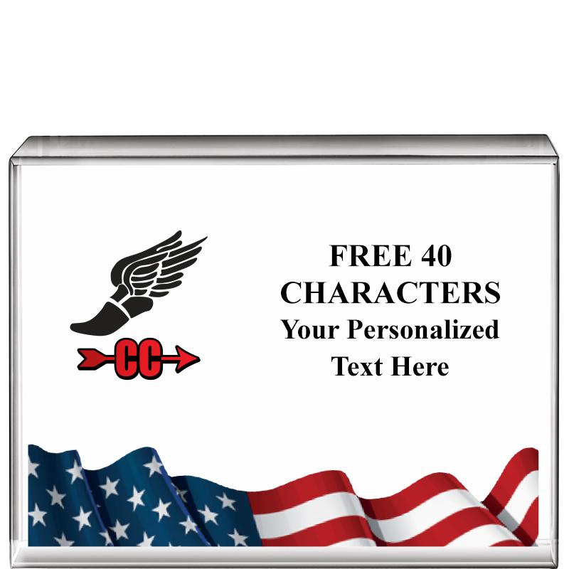 4"x3"FLAG HRZNTL DISPLY CRYSTL