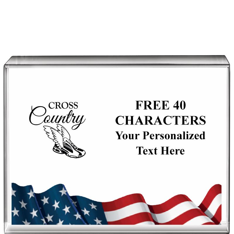 4"x3"FLAG HRZNTL DISPLY CRYSTL