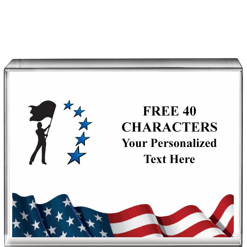 4"x3"FLAG HRZNTL DISPLY CRYSTL