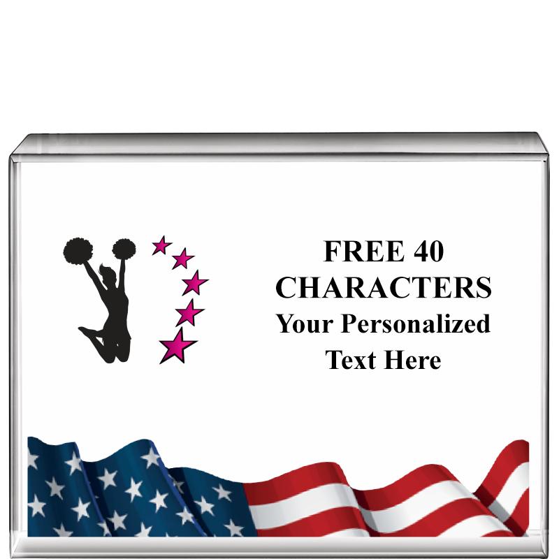 4"x3"FLAG HRZNTL DISPLY CRYSTL