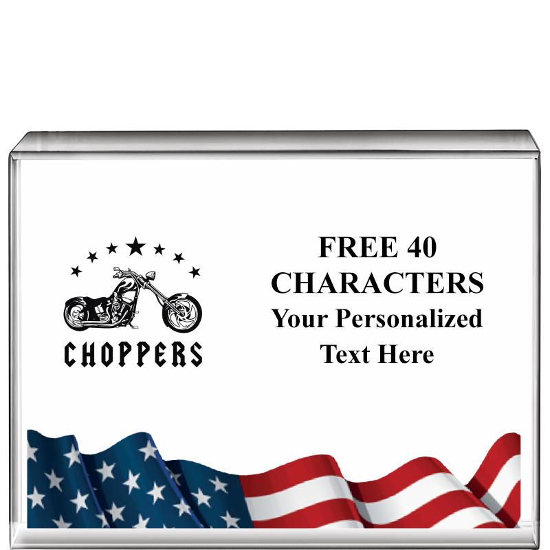 4"x3"FLAG HRZNTL DISPLY CRYSTL