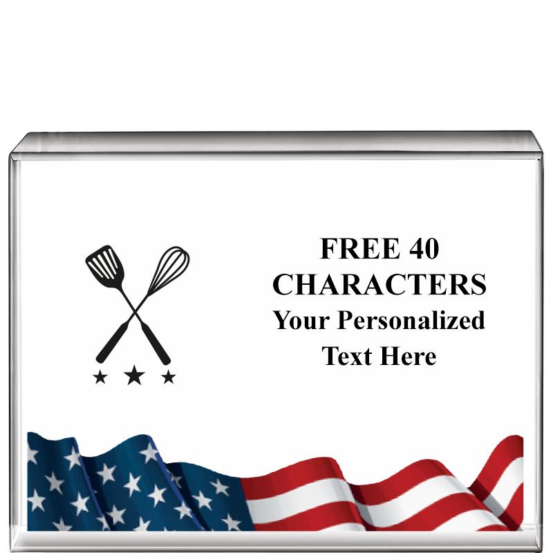 4"x3"FLAG HRZNTL DISPLY CRYSTL