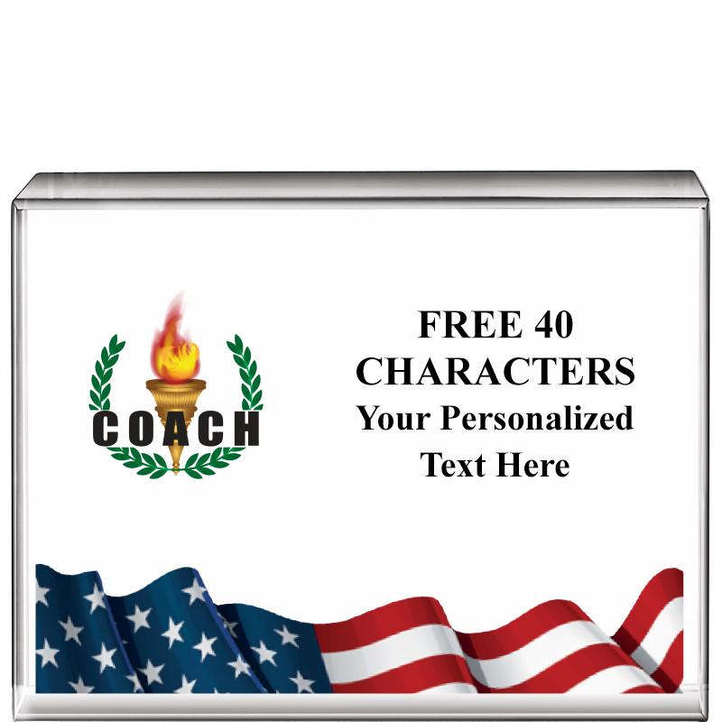 4"x3"FLAG HRZNTL DISPLY CRYSTL